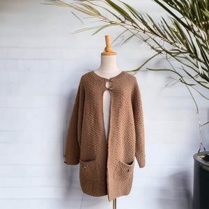 One of a Kind Queen Button Hand Knit Cardigan Jacket